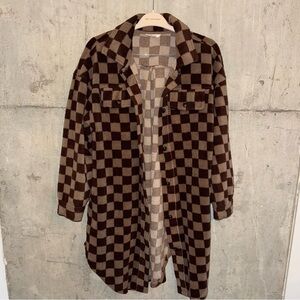 Target Brown Checkered Cardigan